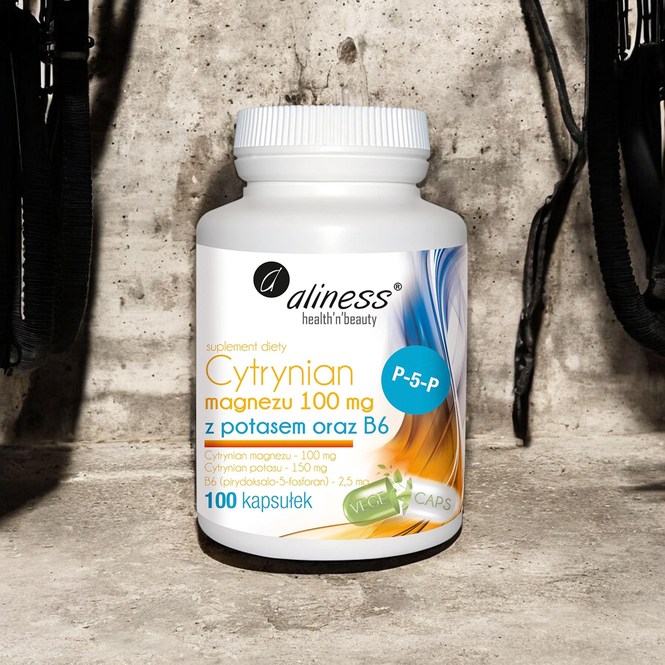 ALINESS Citrate de magnésium 100mg avec Potassium et B6 - 100 caps