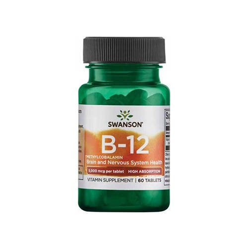 SWANSON Vitamin B-12 5mg Methylcobalamin - 60tabs - Vitamine B12 Méthylcobalamine