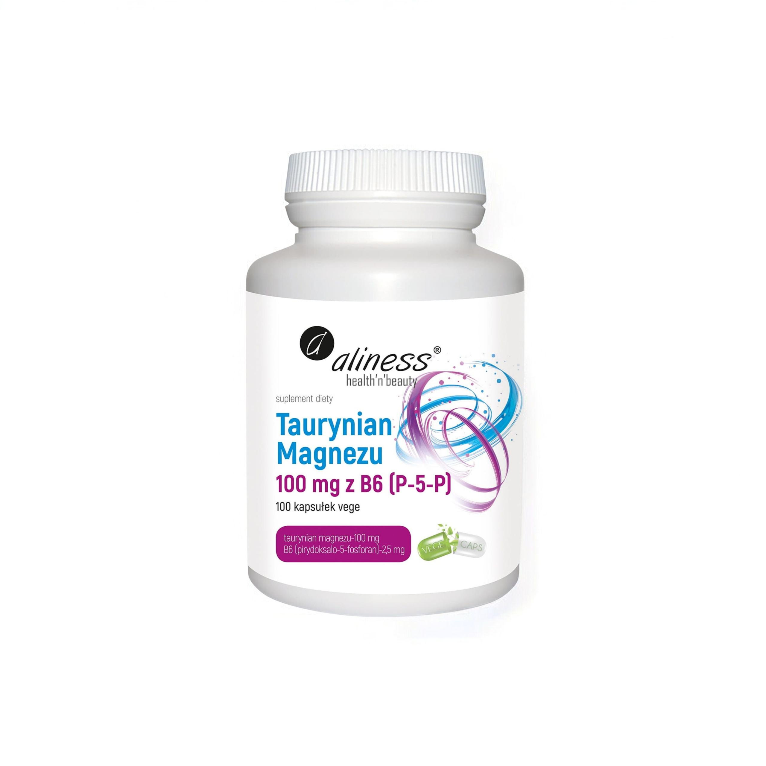ALINESS Taurynian Magnezu 100mg avec B6 - 100vcaps.