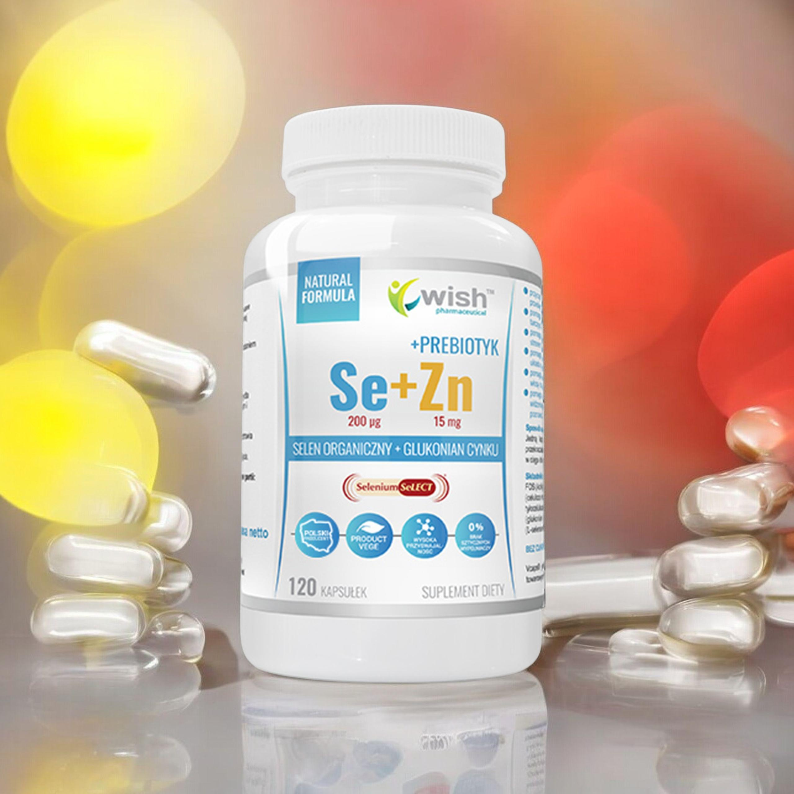 WISH Pharmaceutical Sélénium + Zinc + Prébiotique - 120caps