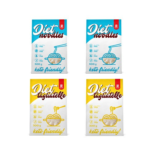 Cheat Meal Nutrition Diet 2x Tagliatelle + 2x Noodles - 4x 400g (4x 300g netto) - Pâtes diététiques