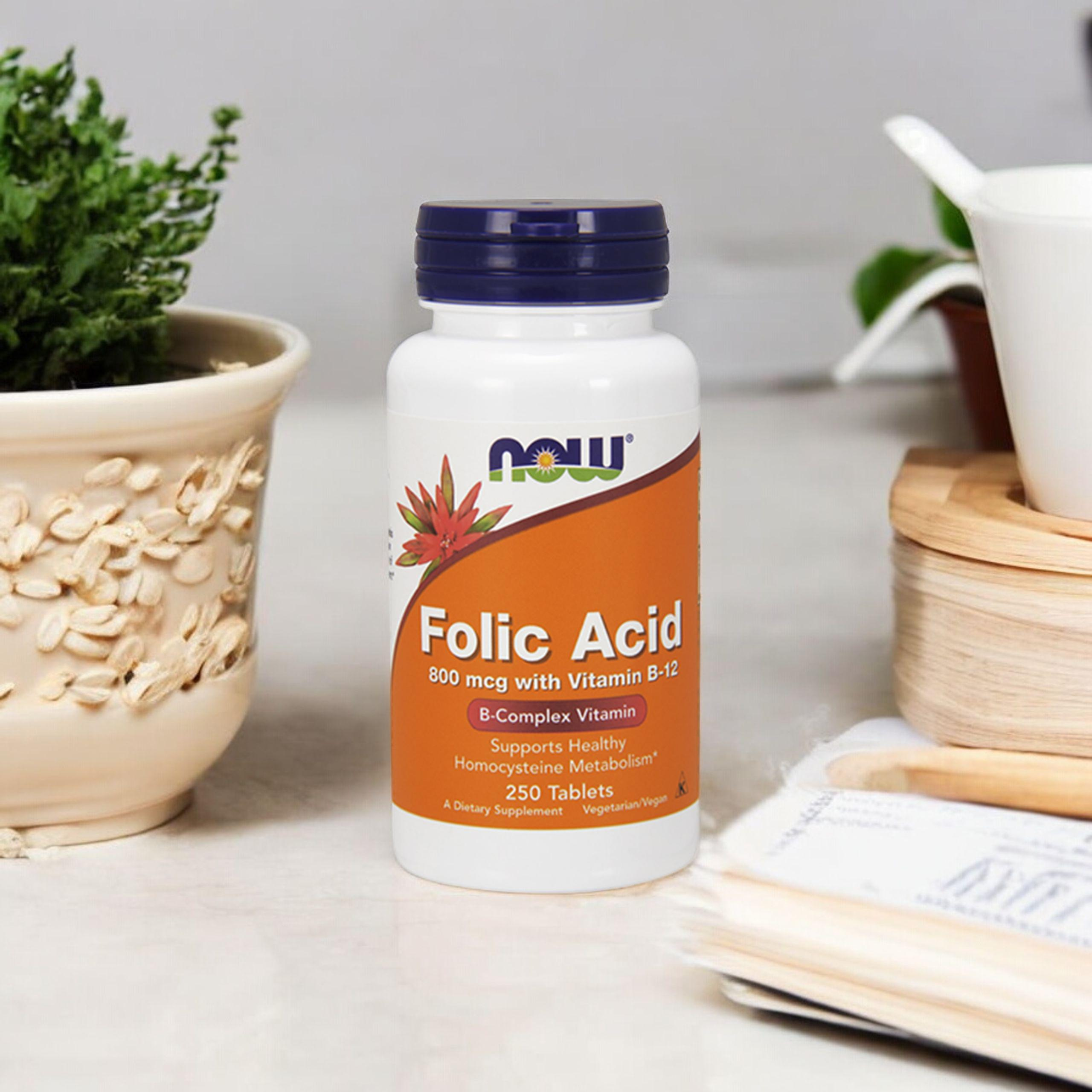 NOW Folic Acid 800mcg - 250tabs.