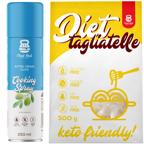Pâtes Konjac Tagliatelle 400g + Spray d’huile d’olive Cheat ENSEMBLE