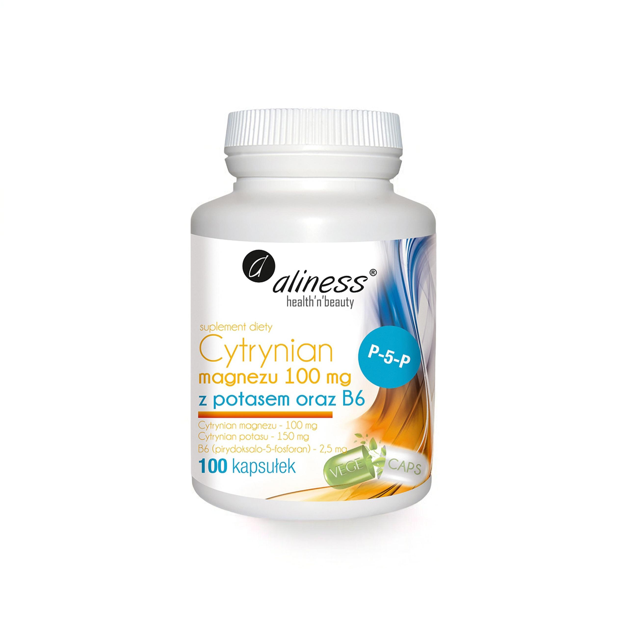 ALINESS Citrate de magnésium 100mg avec Potassium et B6 - 100 caps