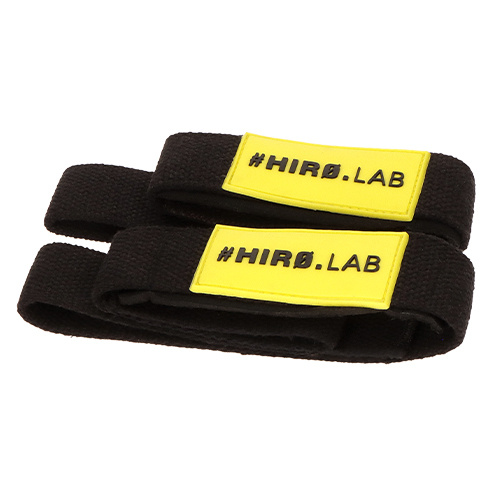 HIRO.LAB Cotton Strap - Rubber Logo New - Black - Sangles pour soulever des poids