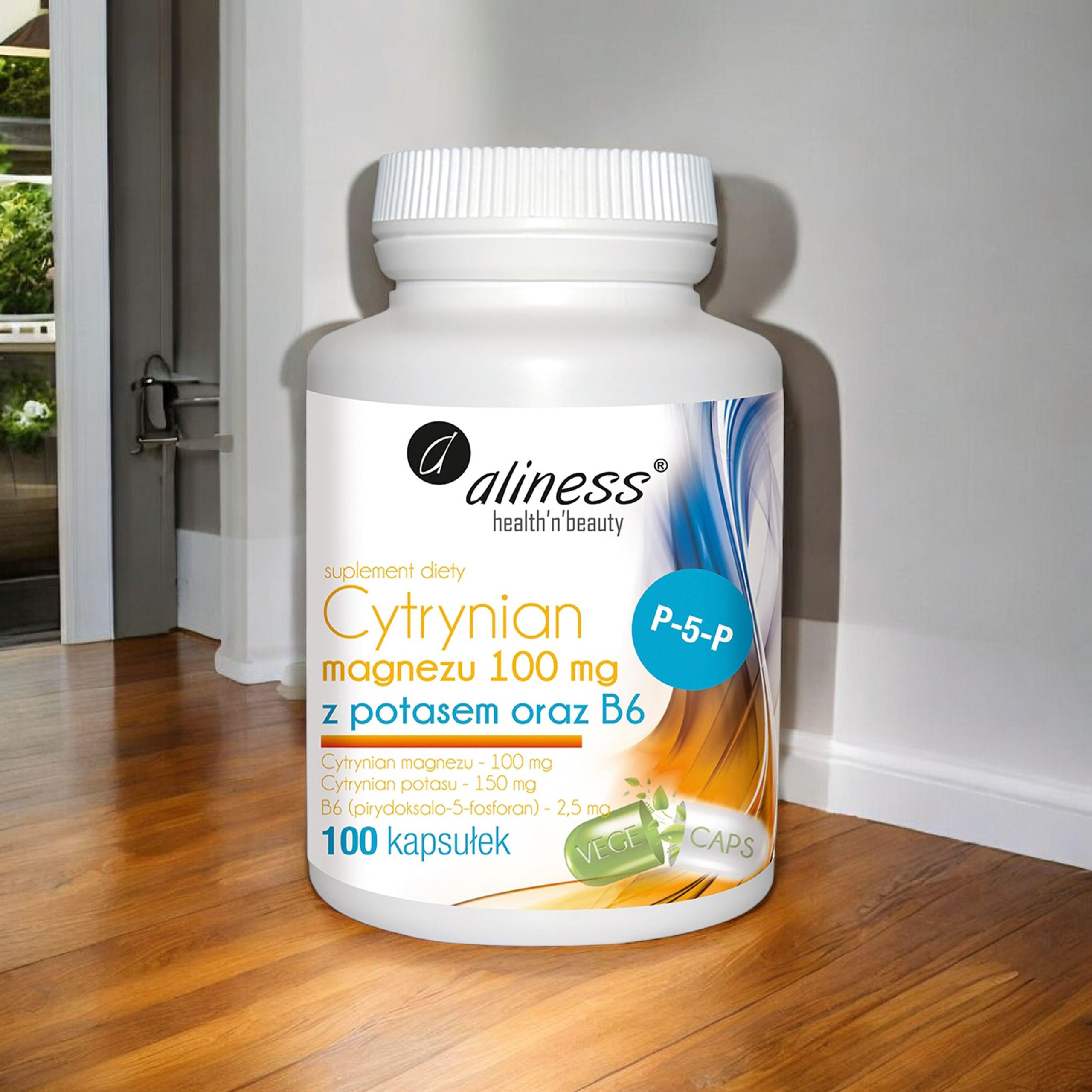 ALINESS Citrate de magnésium 100mg avec Potassium et B6 - 100 caps