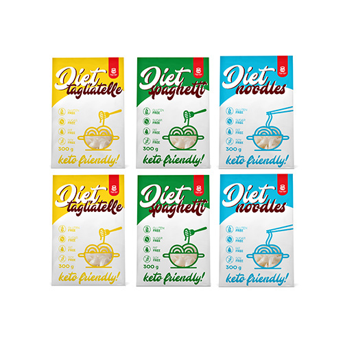 Cheat Meal Nutrition Diet 2x Tagliatelle + 2x Spaghetti + 2x Noodles - 6x 400g (6x 300g net) - Pâtes diététiques