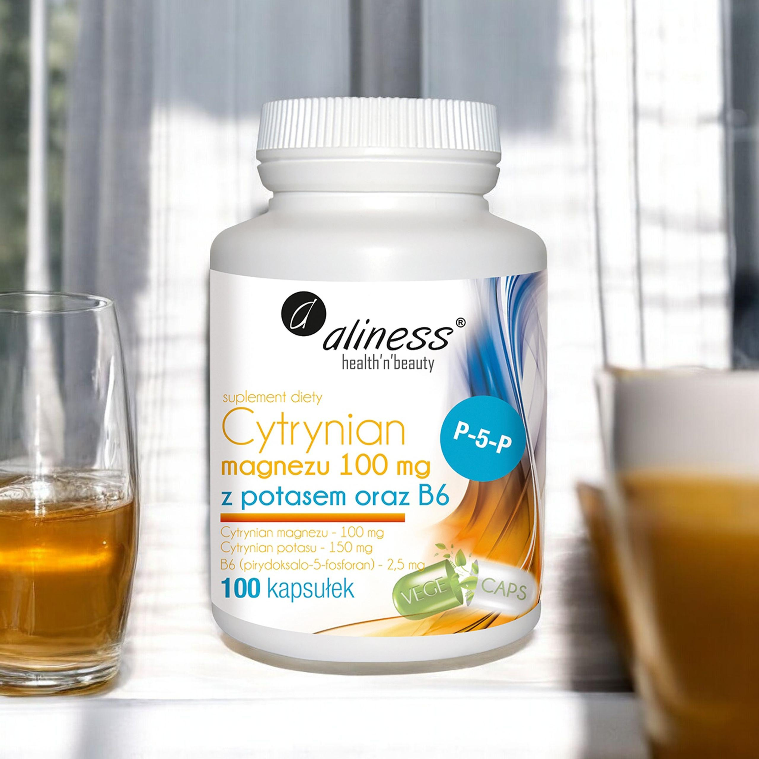 ALINESS Citrate de magnésium 100mg avec Potassium et B6 - 100 caps