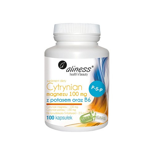 ALINESS Citrate de magnésium 100mg avec Potassium et B6 - 100 caps