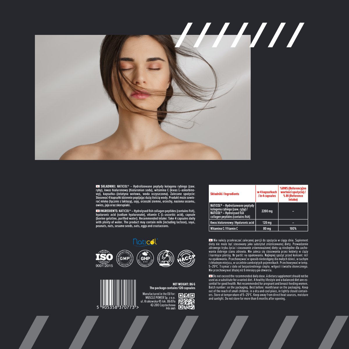 MP NUTRITION Marine Collagen 550mg - 120caps - Collagène Marin Naticol