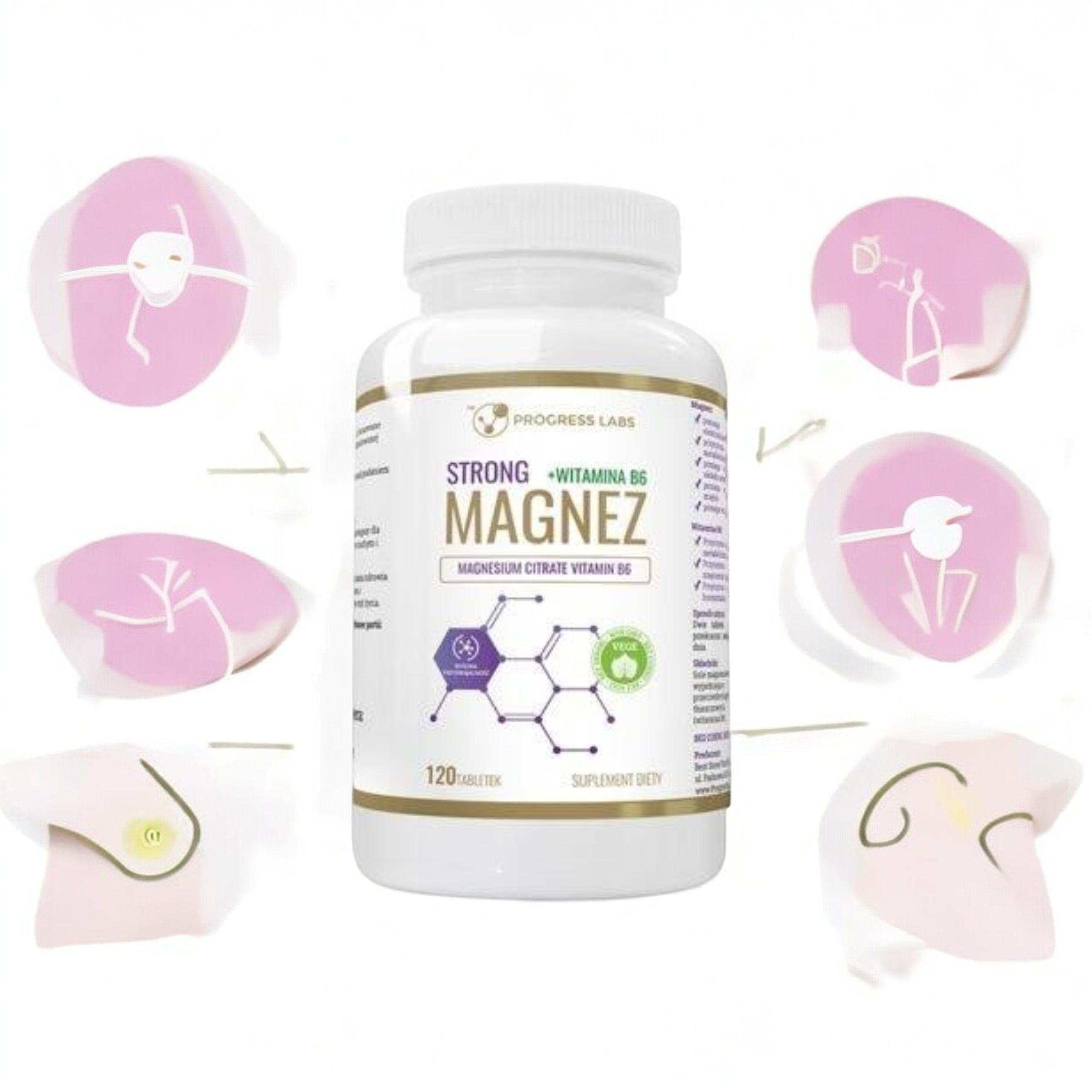 PROGRESS LABS - Magnésium Fort + Vitamine B6 350mg - 120 comprimés.