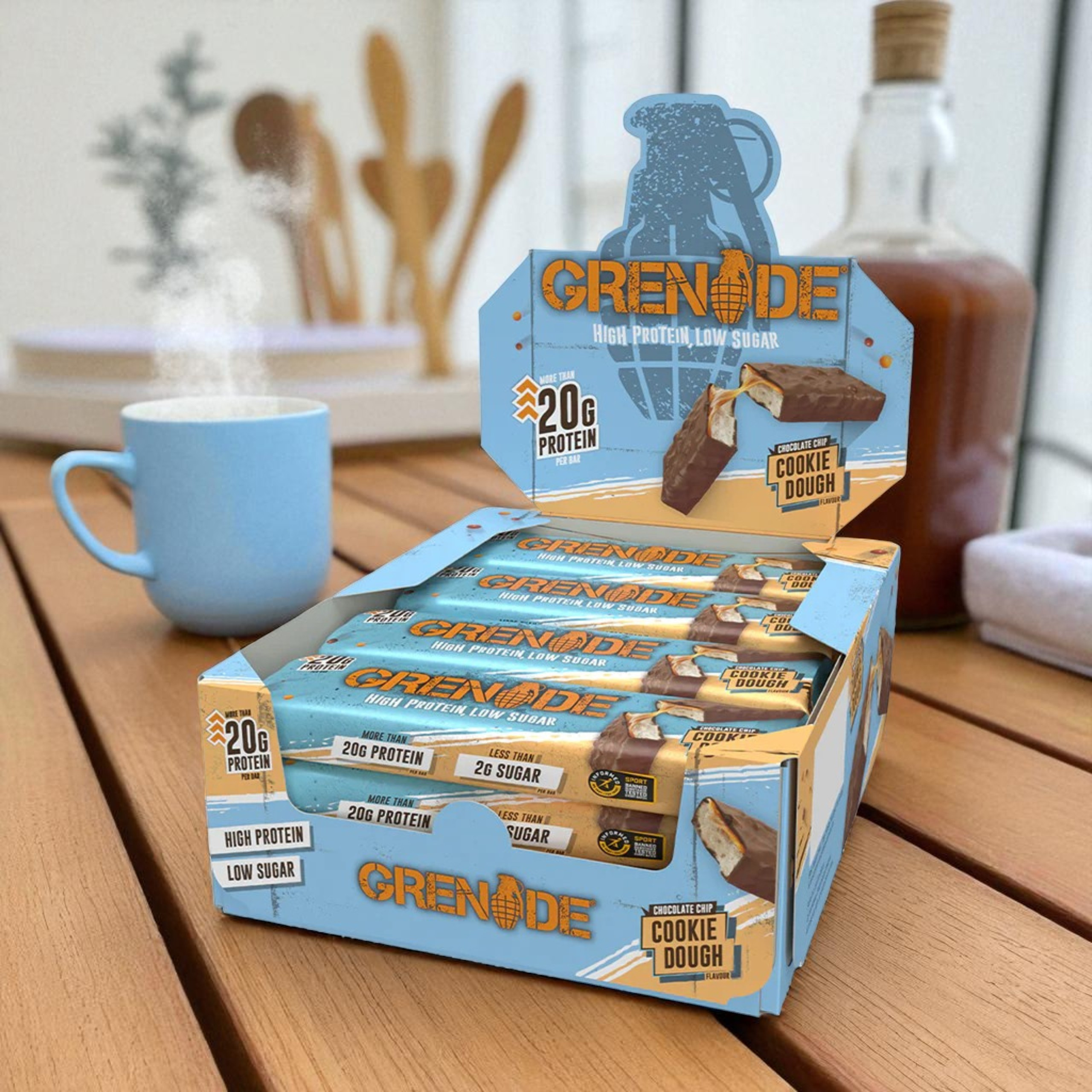 GRENADE - Barre Protéinée - 60g x12 - Chocolate Chip Cookie Dough