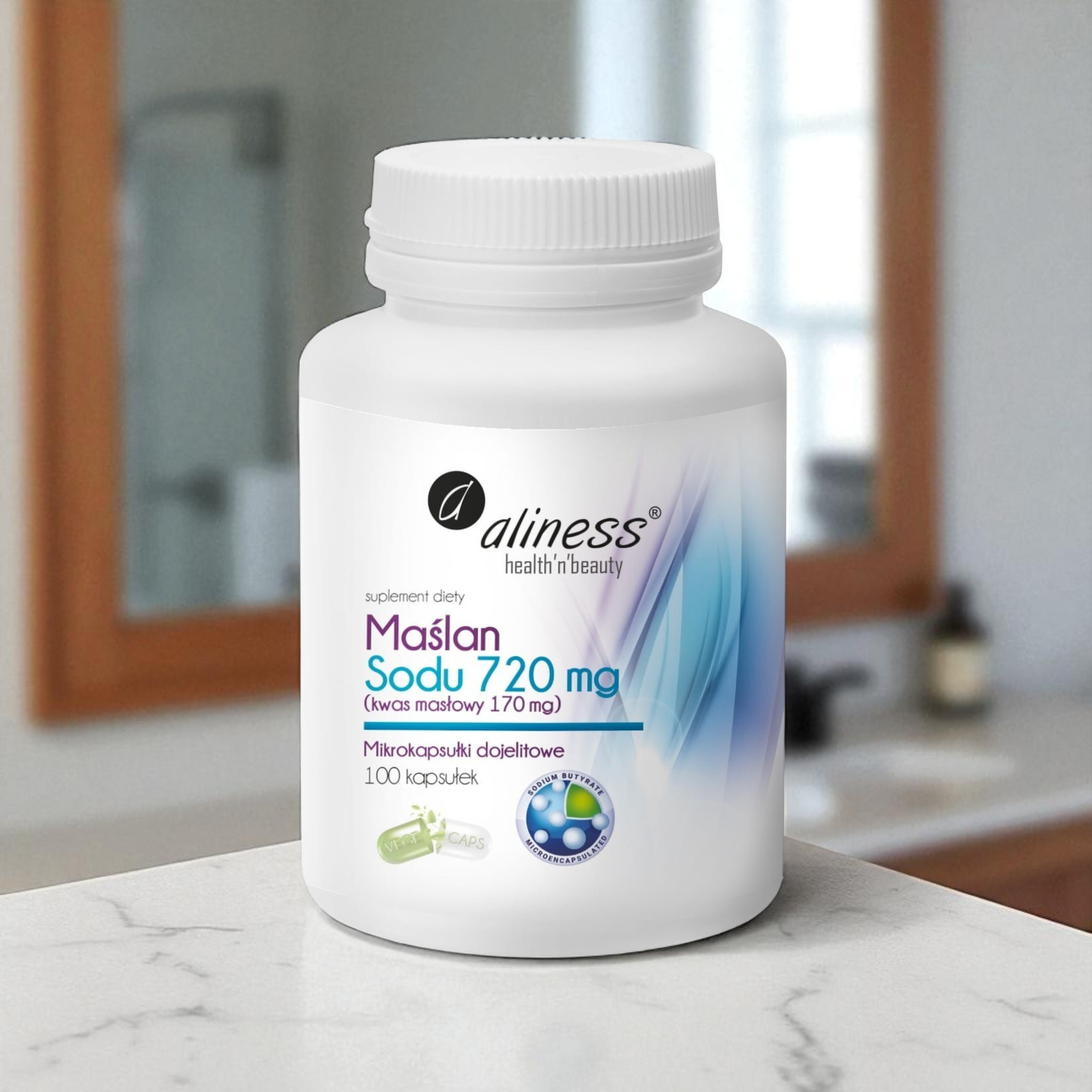 Butyrate de sodium 720 mg Acide butyrique 170 mg – 100 gélules