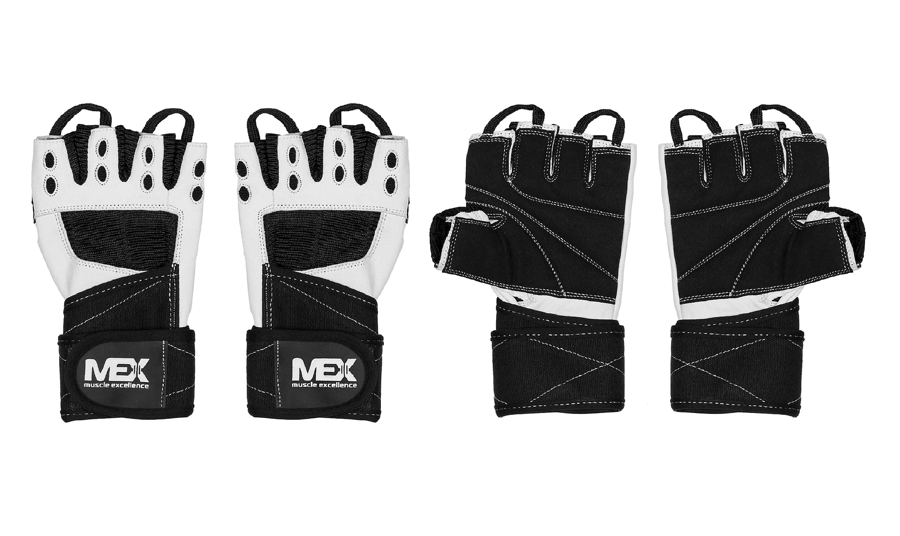 MEX ADDICT Gants d’Entraînement Unisexe – Noir/Blanc