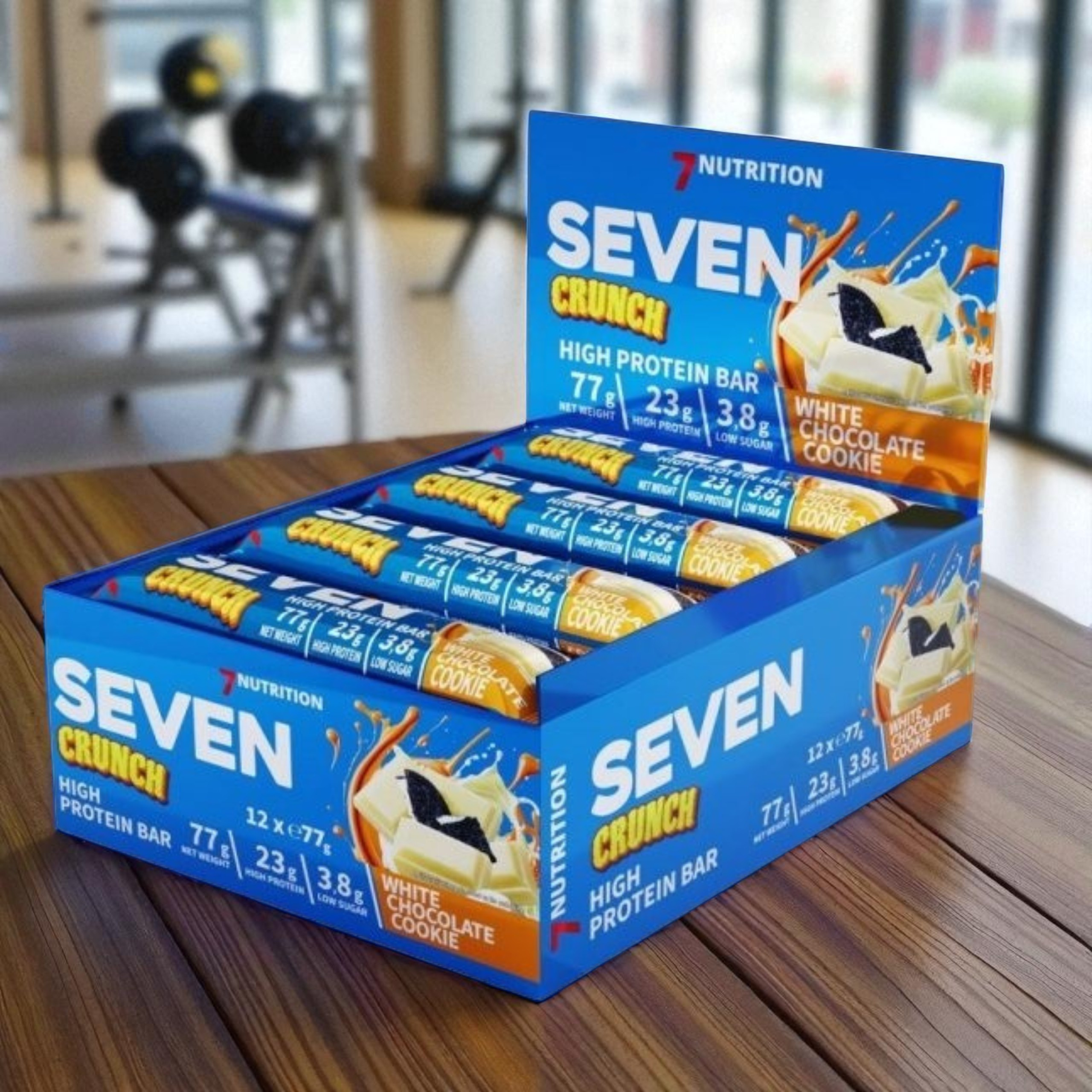 7 NUTRITION - Barre Seven Crunch HP - 12x 77g - Cookie au Chocolat Blanc