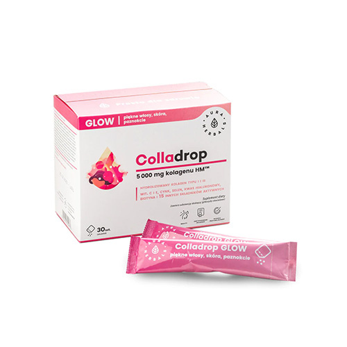 AURA HERBALS Colladrop Glow - 30 saszetek - Collagène marin 5000 mg