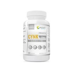 WISH Pharmaceutical Cynk Gluconate de Zinc 15mg + Prébiotique - 180caps