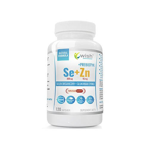 WISH Pharmaceutical Sélénium + Zinc + Prébiotique - 120caps