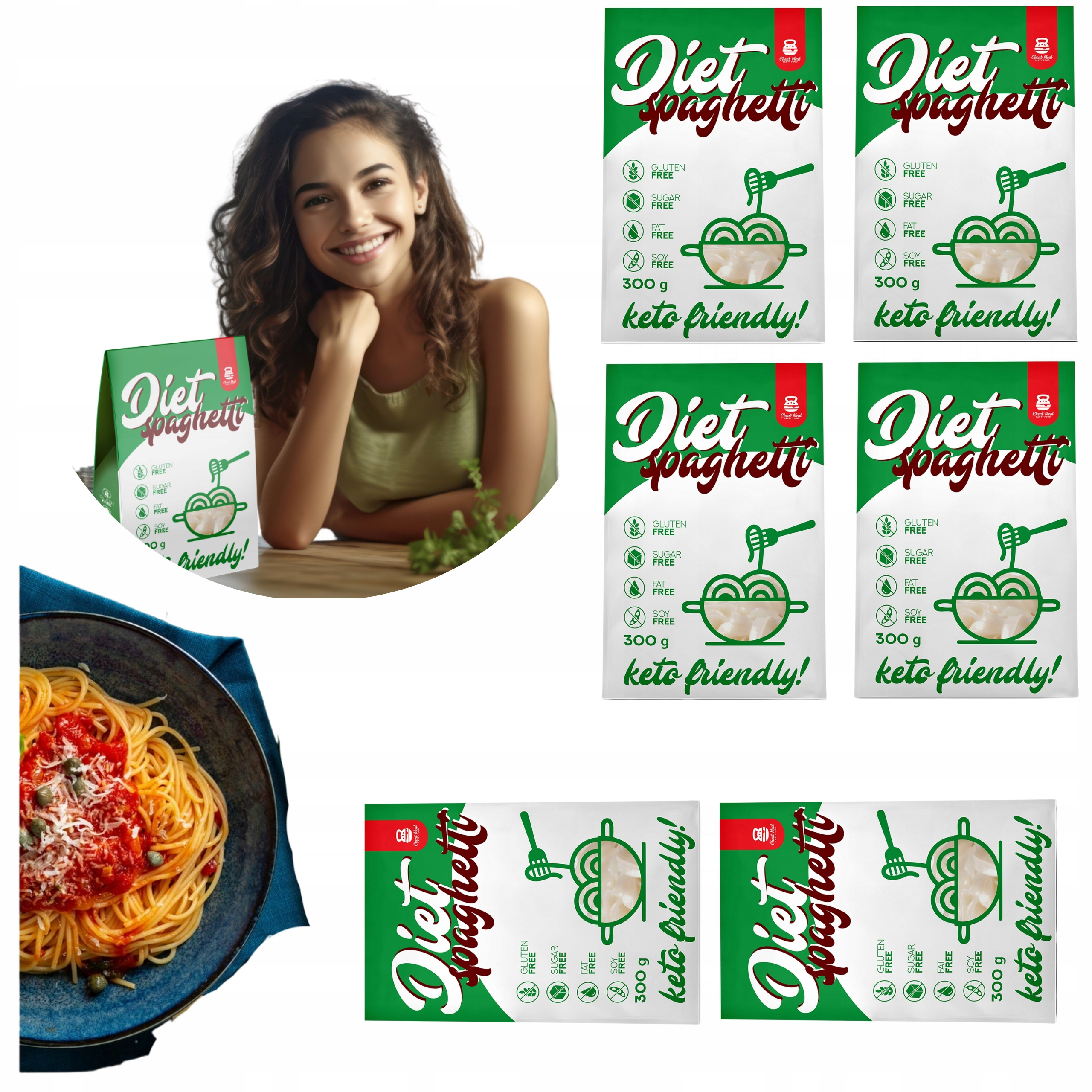 Cheat Meal Nutrition Diet Spaghetti - 6x 400g (6x 300g netto) - Pâtes diététiques