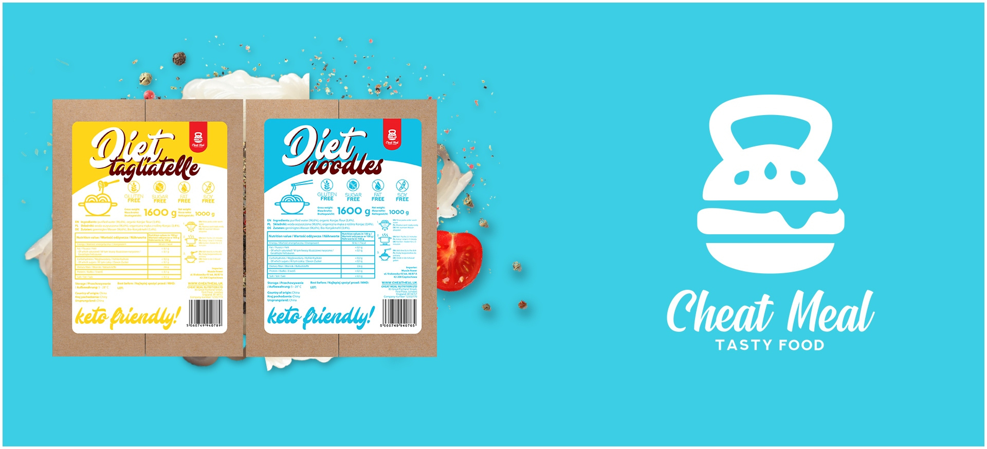 Cheat Meal Nutrition Diet Tagliatelle + Noodles 2x1600g (2000g netto) - Pâtes Konjac