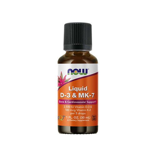 NOW Liquid D-3 & MK-7 - 30ml - Vitamine D3 & MK7 en gouttes