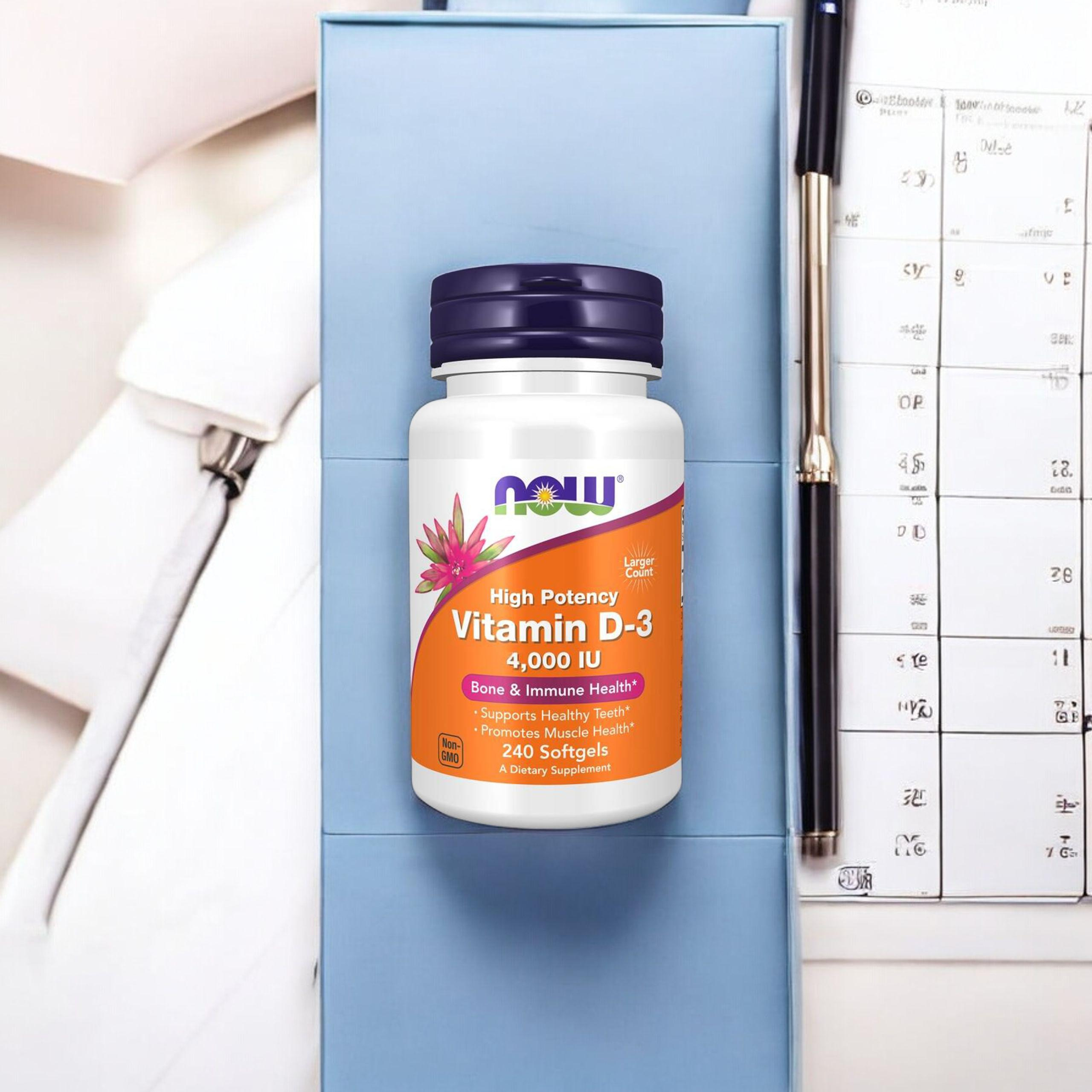 NOW Vitamin D3 4000IU - 240softgels