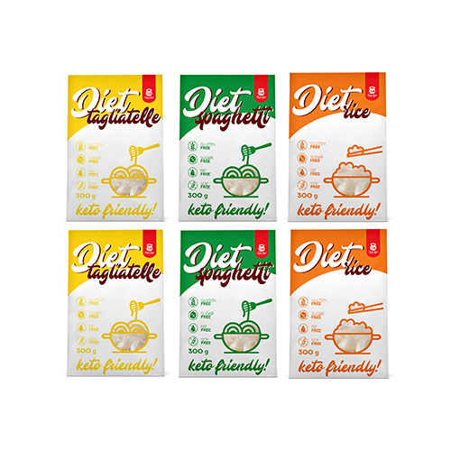 Cheat Meal Nutrition Diet 2x Tagliatelle + 2x Spaghetti + 2x Rice - 6x 400g (6x 300g netto) - Makaron diététique