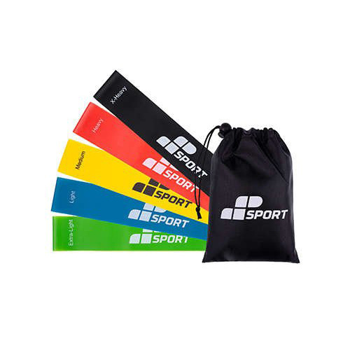 MP SPORT Zestaw de bandes élastiques do ćwiczeń Resistance Loop Bands - Niveau 1-5