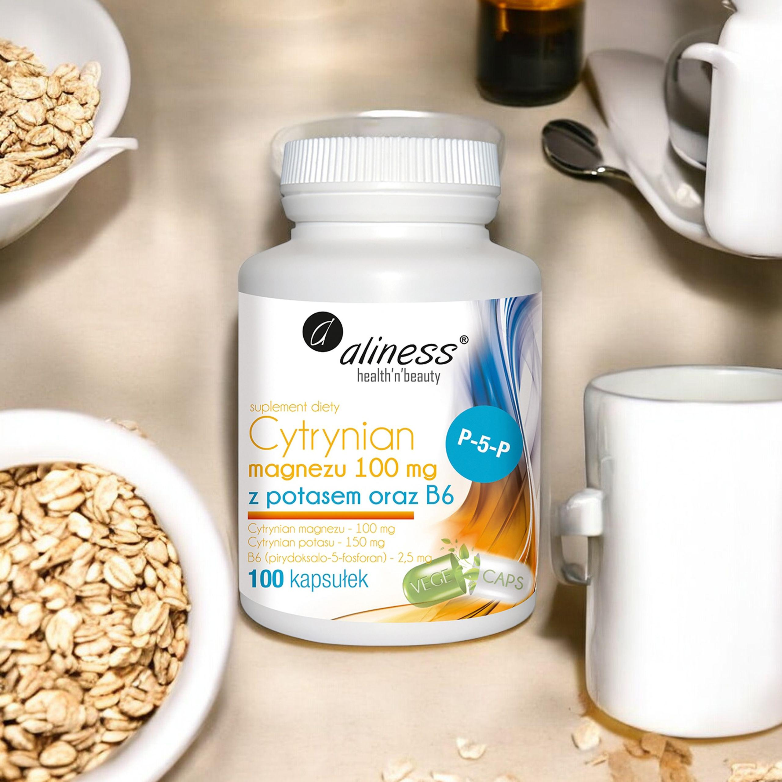 ALINESS Citrate de magnésium 100mg avec Potassium et B6 - 100 caps