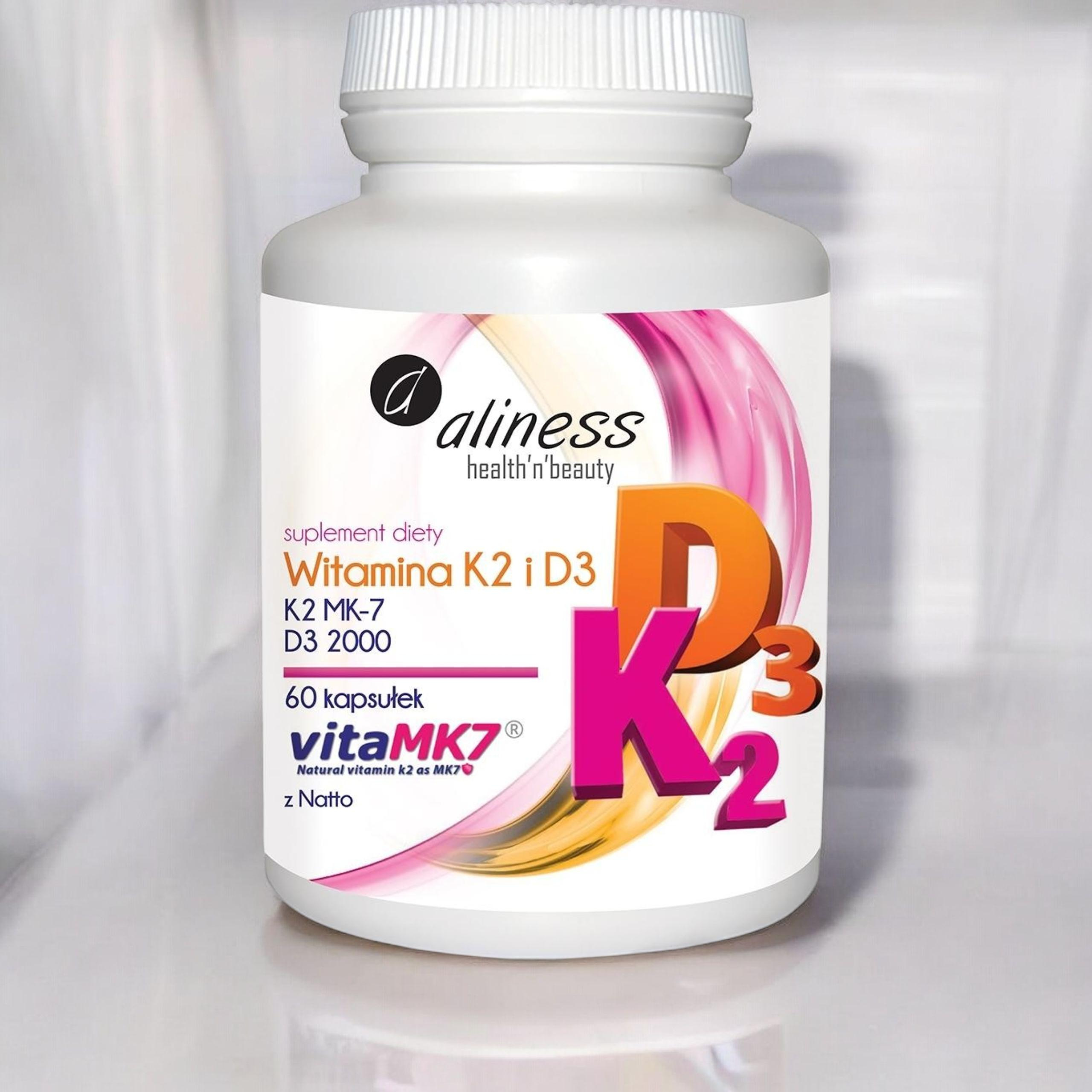 ALINESS - Vitamine K2 MK-7 100mcg + D3 50mcg - 60caps.