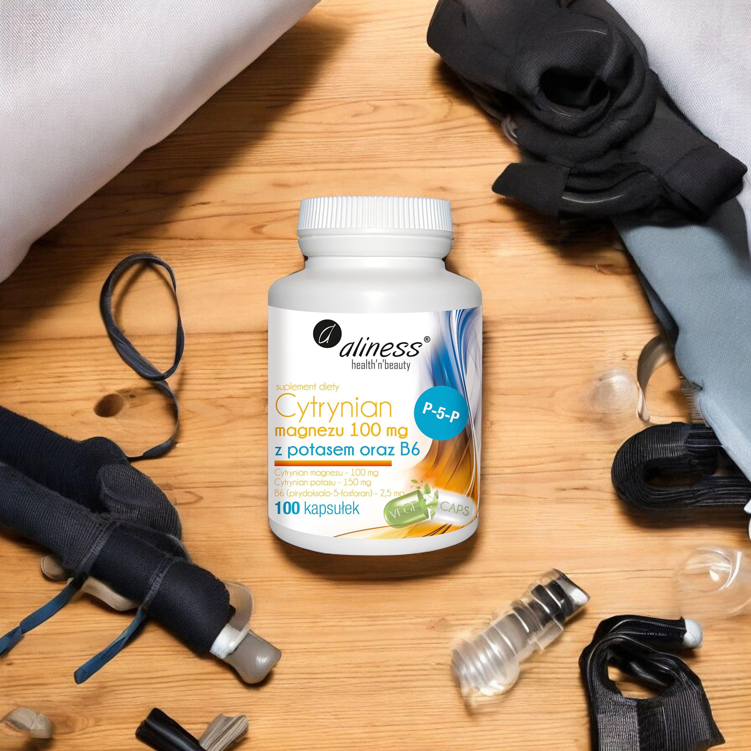 ALINESS Citrate de magnésium 100mg avec Potassium et B6 - 100 caps