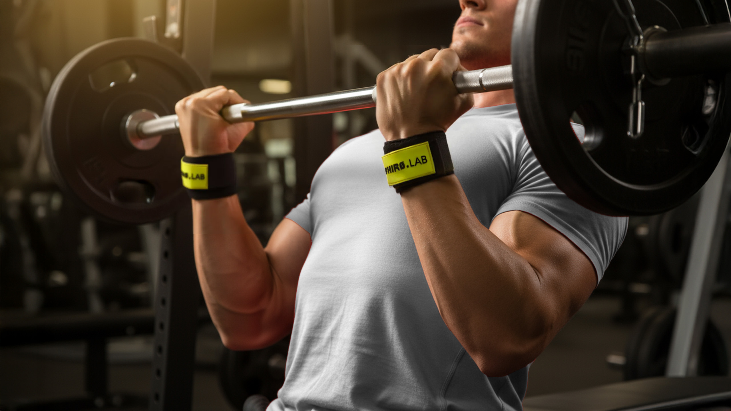 HIRO.LAB Cotton Strap - Rubber Logo New - Black - Sangles pour soulever des poids