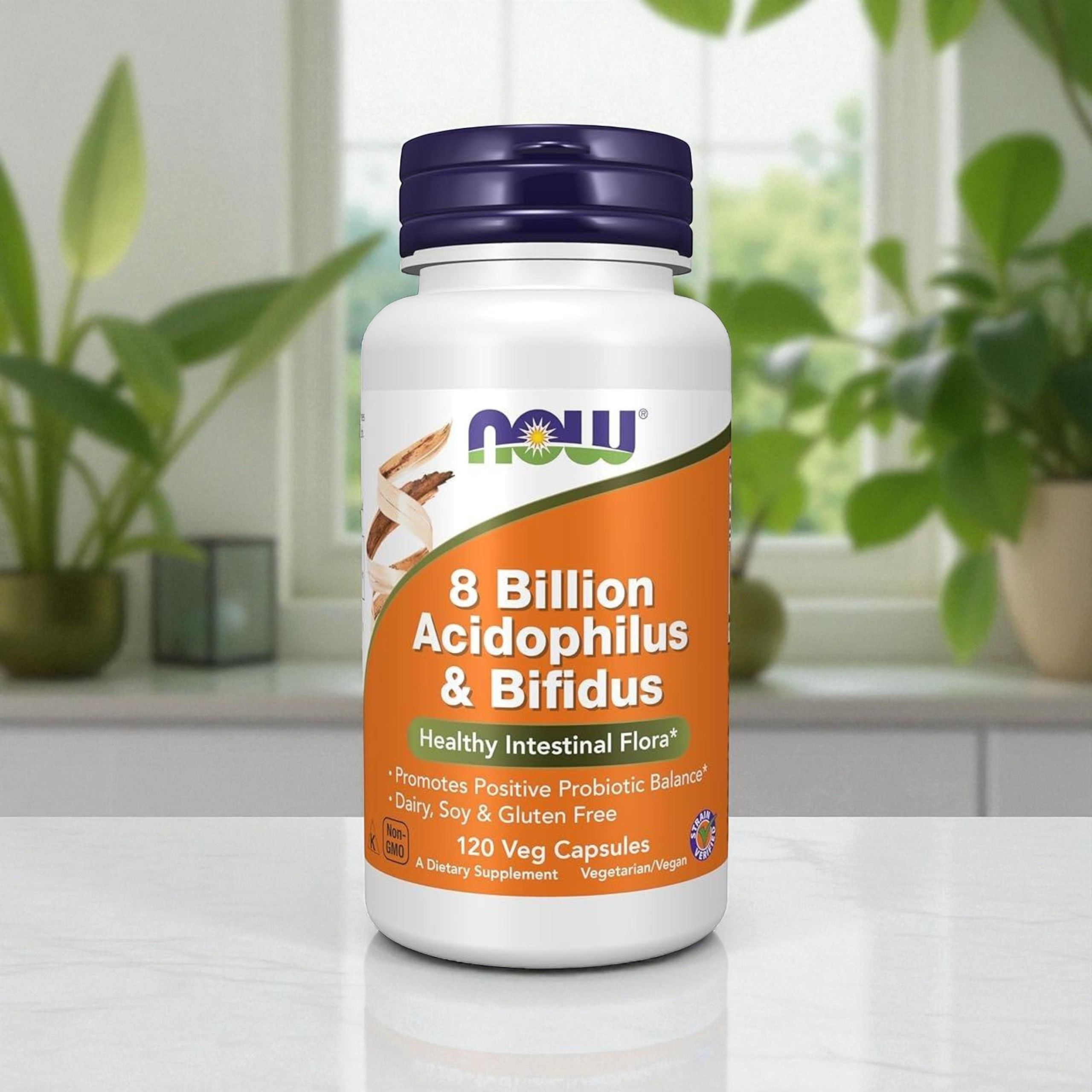 NOW - 8 Milliards Acidophilus & Bifidus - 120 gélules végétales.