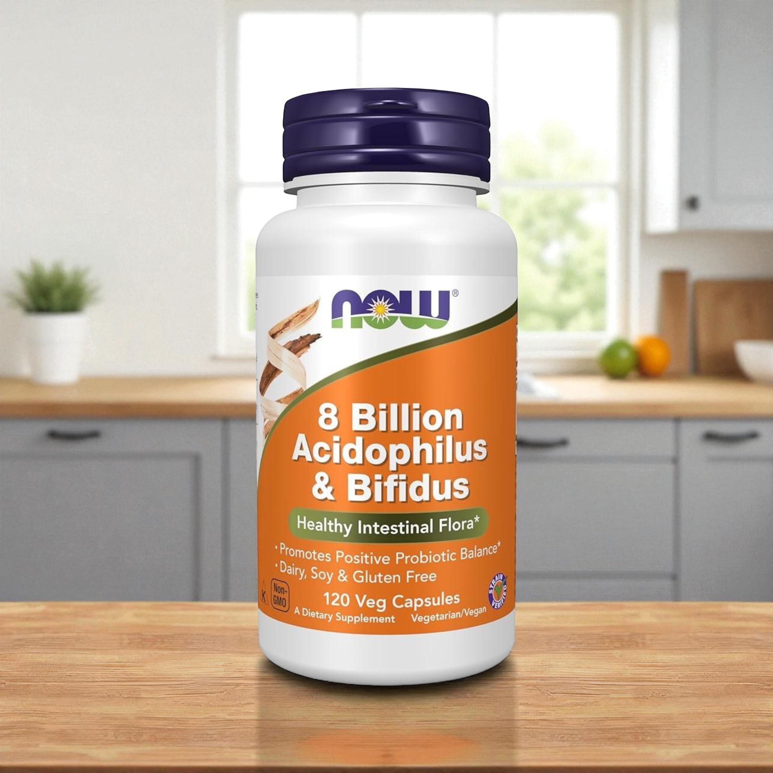 NOW - 8 Milliards Acidophilus & Bifidus - 120 gélules végétales.