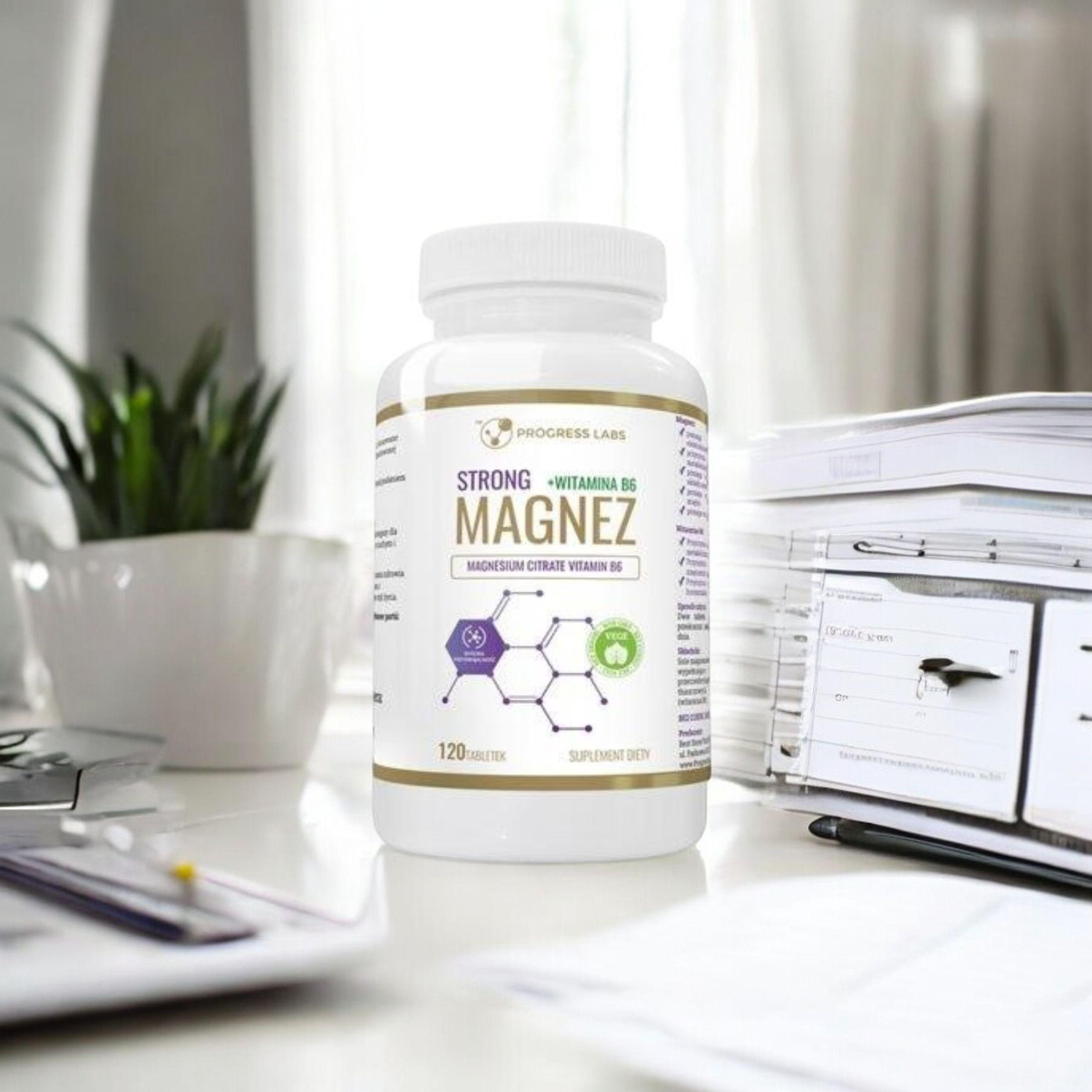 PROGRESS LABS - Magnésium Fort + Vitamine B6 350mg - 120 comprimés.