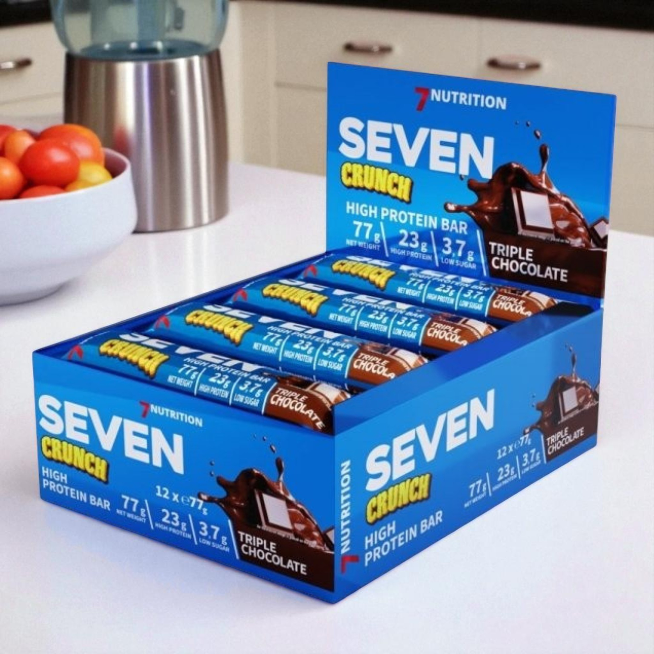 7 NUTRITION - Barre Seven Crunch HP - 12x 77g - Triple chocolat