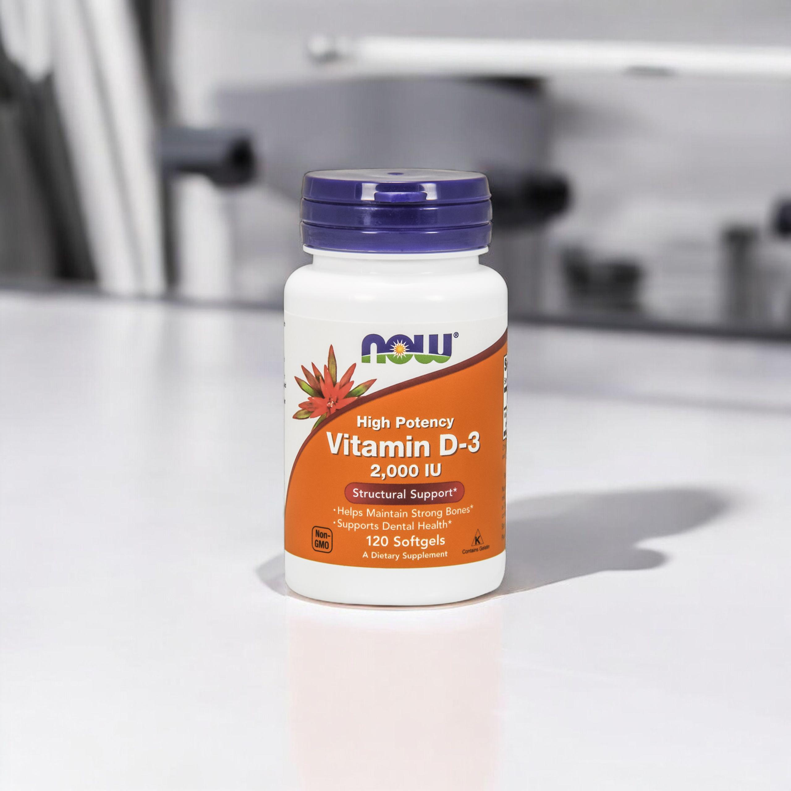 NOW Vitamin D3 2000IU - 120 softgels