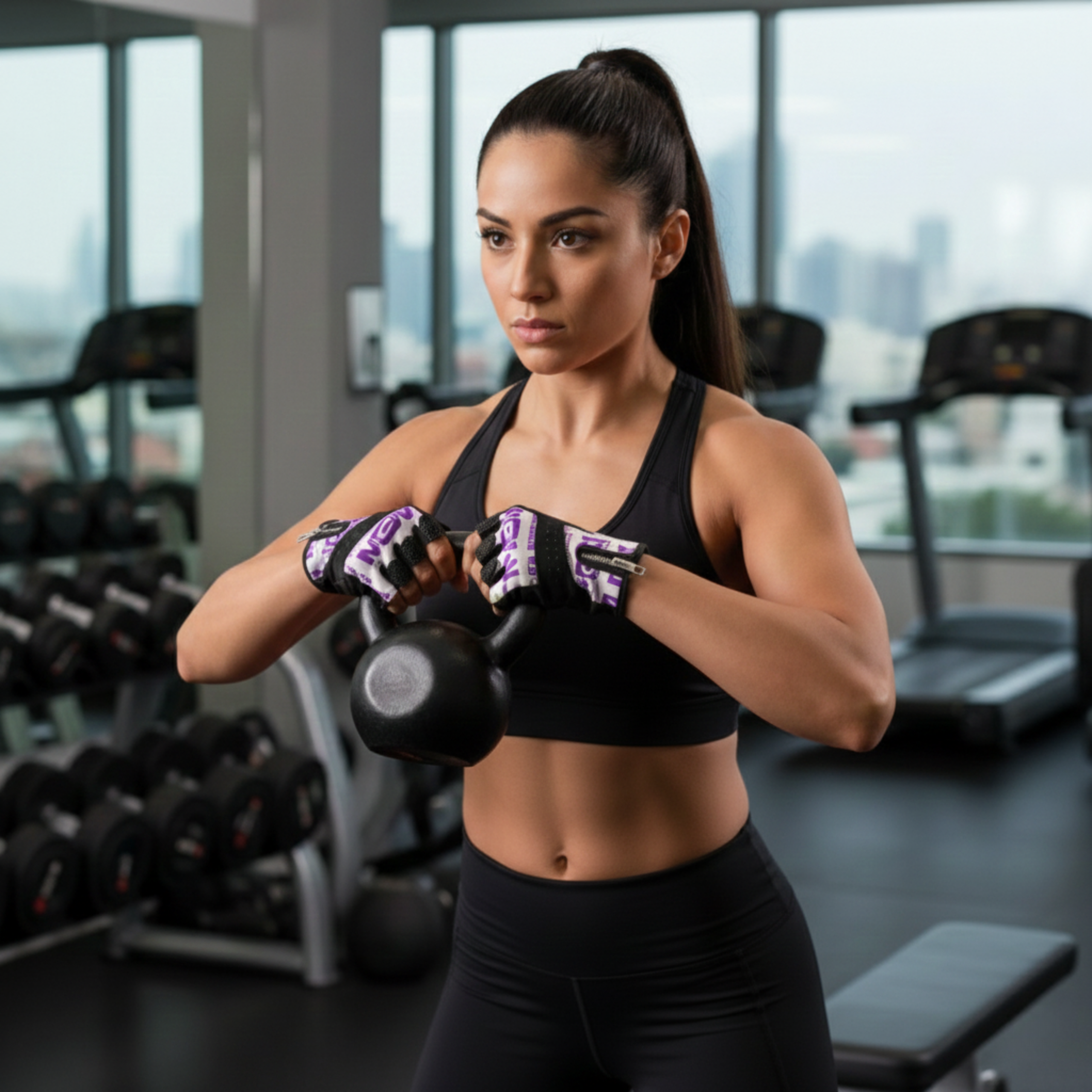 MEX NUTRITION - Smart Zip Purple Gloves 