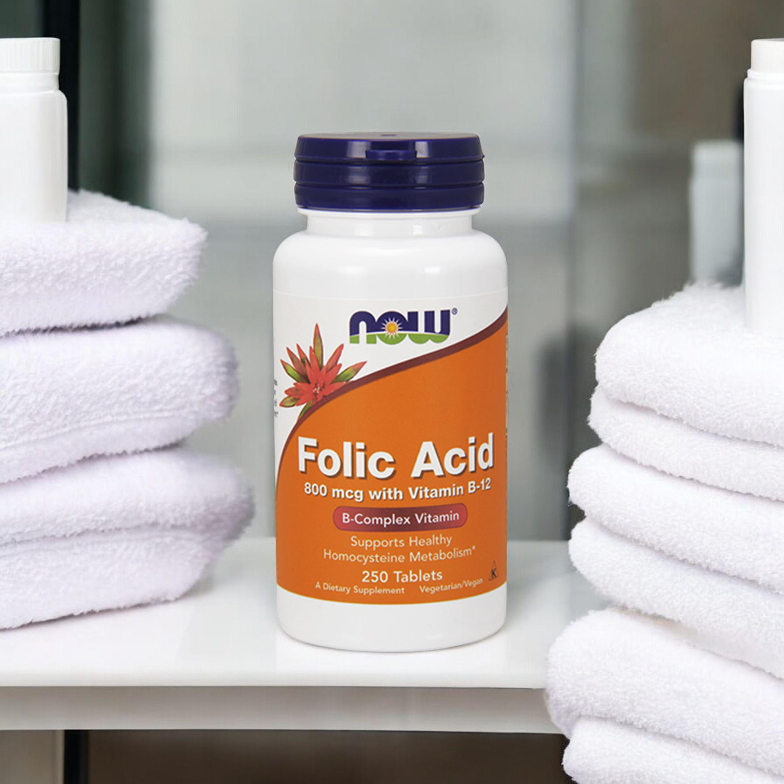 NOW Folic Acid 800mcg - 250tabs.