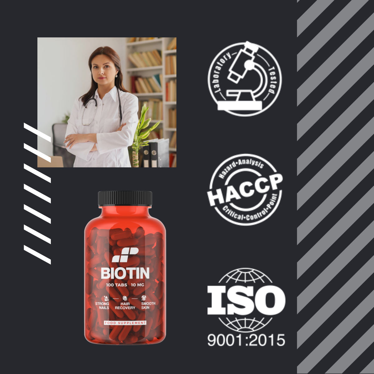 MP NUTRITION Biotin 10mg - 100tabs - Biotine