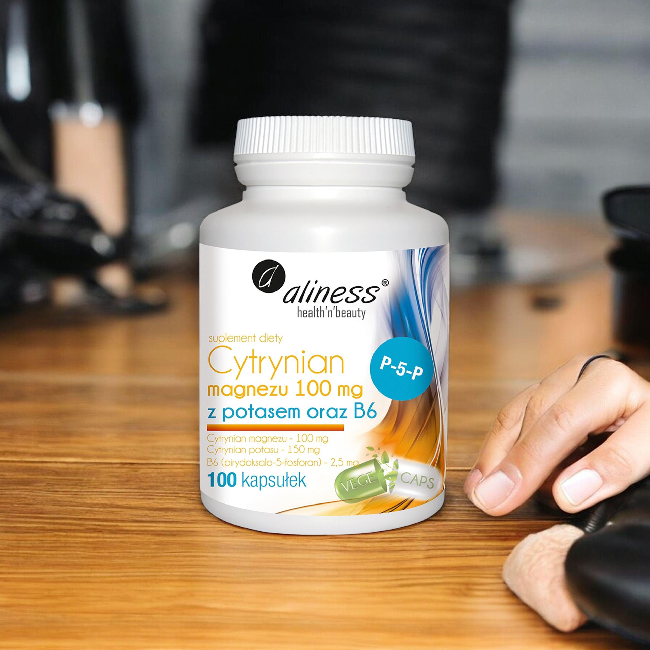 ALINESS Citrate de magnésium 100mg avec Potassium et B6 - 100 caps