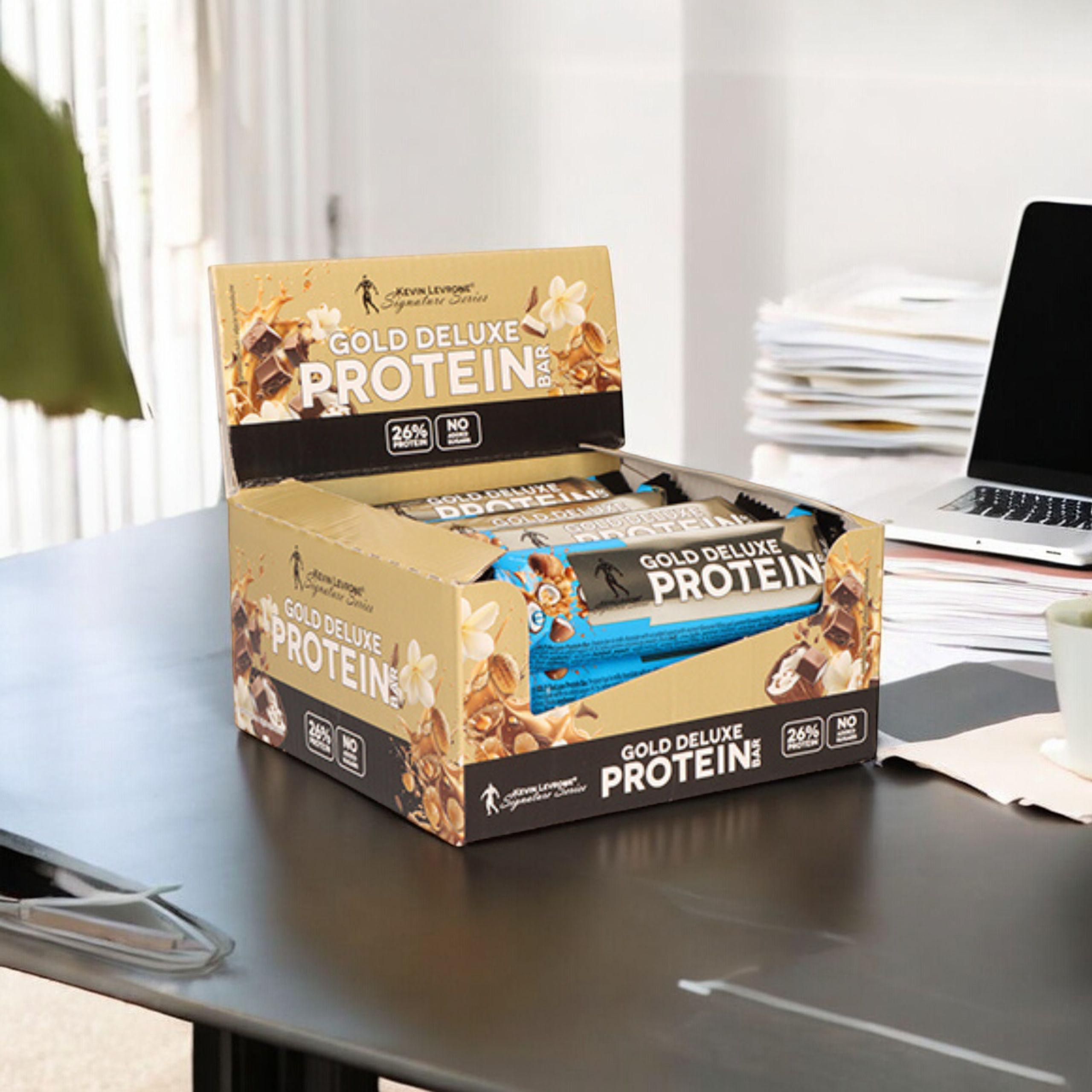 KEVIN LEVRONE - Gold Deluxe Protein Bar - 12x 48g - Vanille Caramel - SOLDES - 30-04