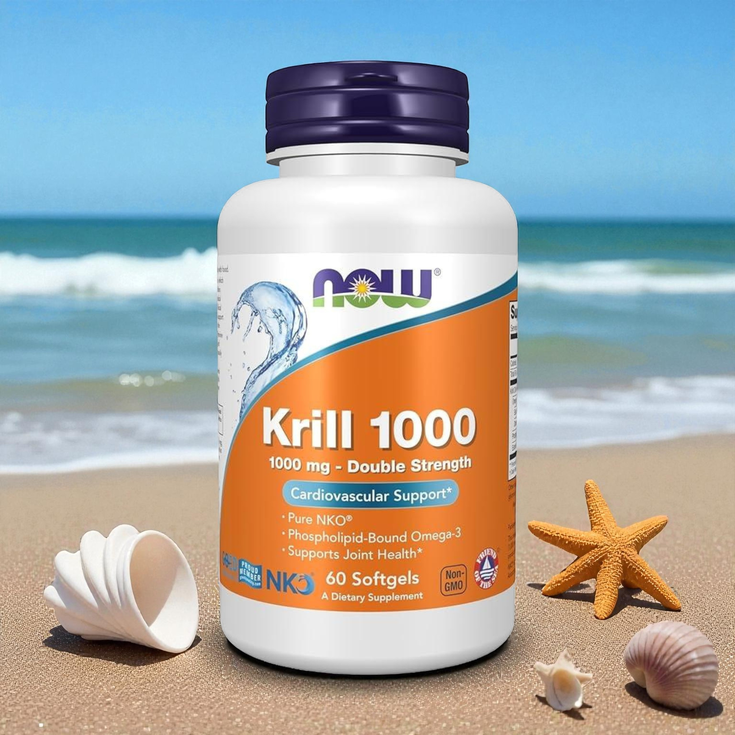 NOW - Huile de Krill 1000mg - 60 gélules molles