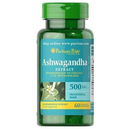 Puritan's Pride Ashwagandha Extract 500mg - 60 caps