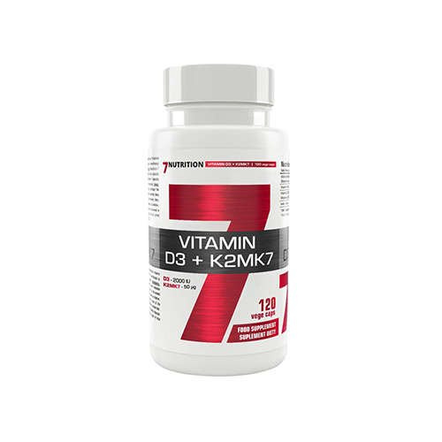 7 NUTRITION Vitamin D3 + K2MK7 - 120vcaps. - Vitamine D3 + K2MK7