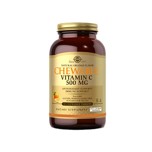 SOLGAR Chewable Vitamin C 500mg - Orange - 90 pastilles à sucer - Vitamina C