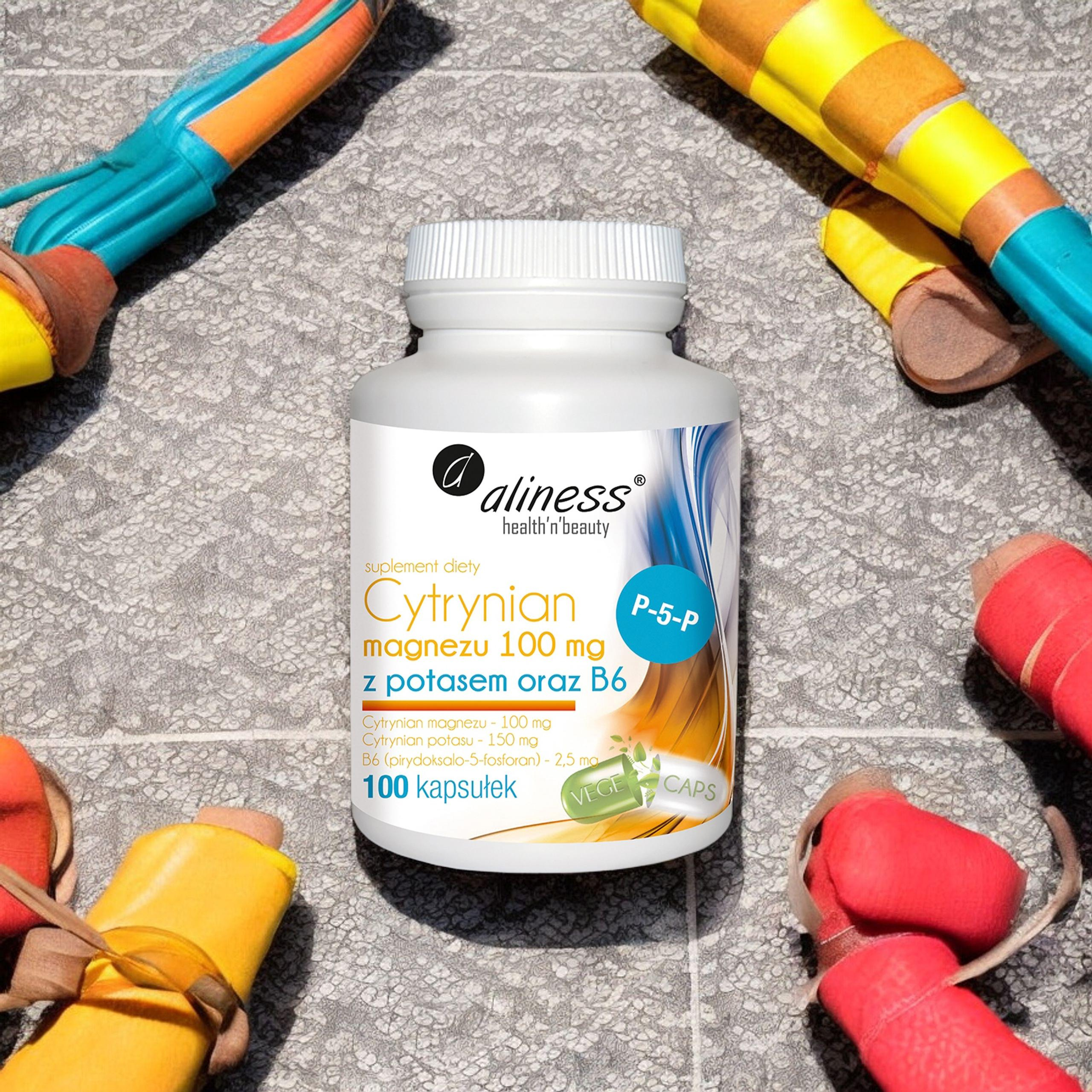 ALINESS Citrate de magnésium 100mg avec Potassium et B6 - 100 caps