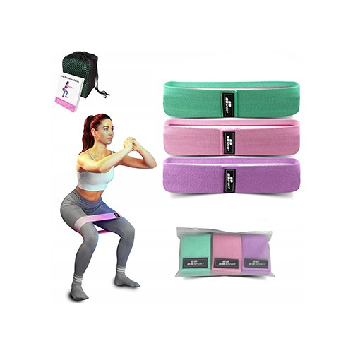 MP SPORT Ensemble de trois bandes de résistance pour exercices - Hips bands - (LVL1-LVL3)