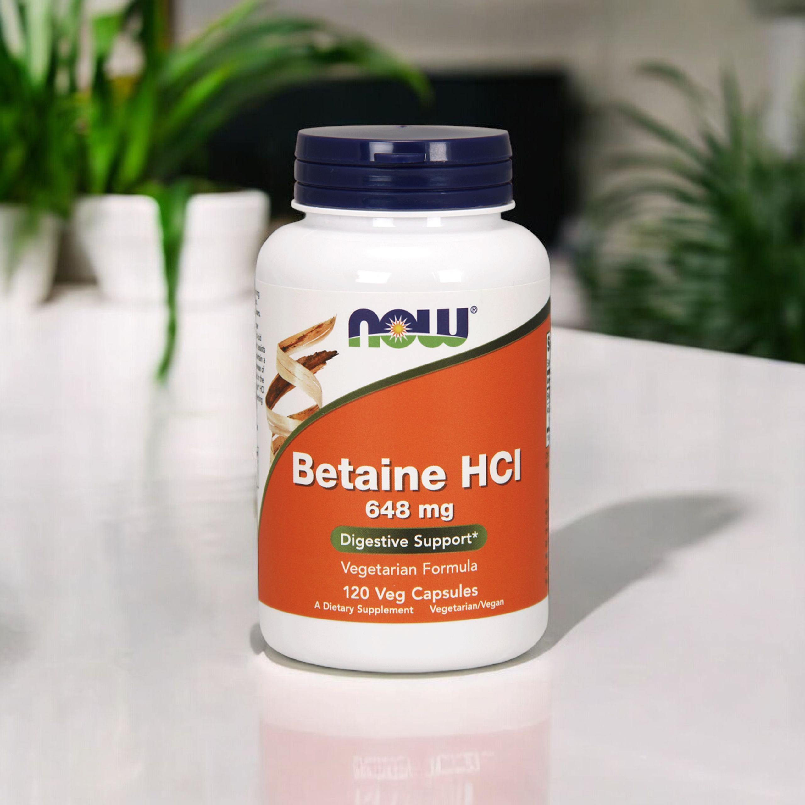 NOW Betaine HCI 648mg - 120vcaps ( Bétaïne HCL )