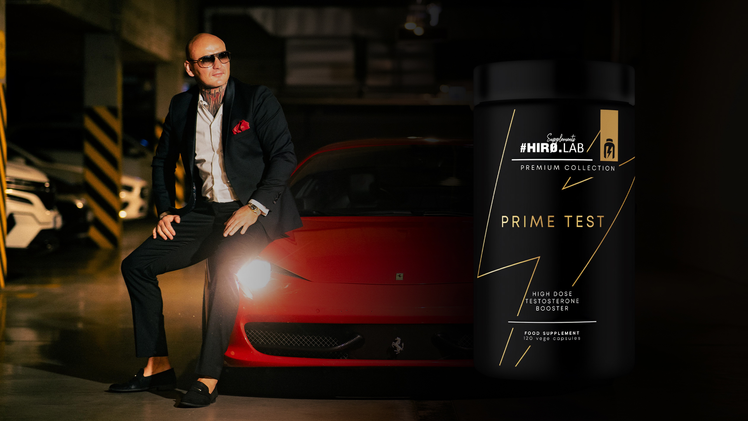 Pack: HIRO.LAB Prime Test - 120vcaps. + Magnet - 90vcaps. + HIRO.LAB Zinc - 120 vcaps - Cynk